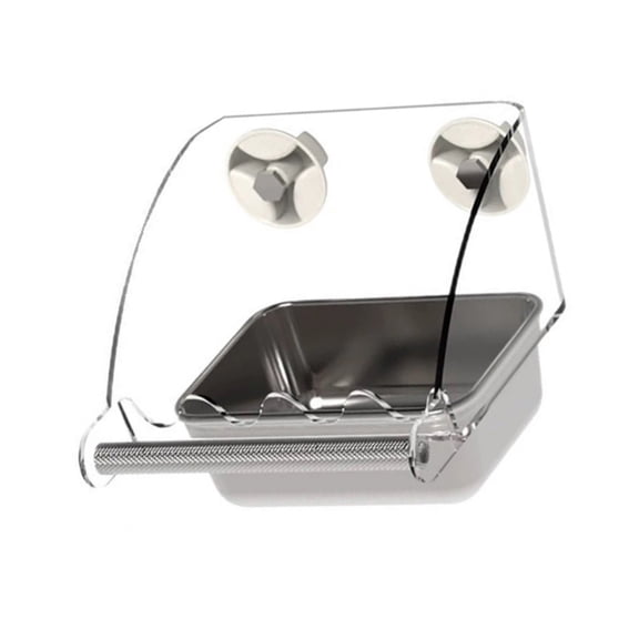 Multifunction Bird Cage Feeders With Splashes Guard Chews Stainless Steel Easyly Hanging Pet Dishes