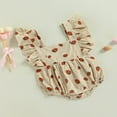 thumbnail image 2 of Newborn Infant Baby Girls Summer Jumpsuit Strawberry Print Ruffled Short Sleeve Romper, 2 of 6
