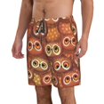 thumbnail image 2 of Balery Brown Owl Traje de Baño Estilo Hawaiano para Hombre, Shorts de Secado Rápido con Bolsillos-X-Large, 2 of 6