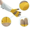 thumbnail image 5 of Cowhide Long Tube Gardening Needle Proof Labor Garden Gloves, 5 of 7