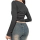 thumbnail image 3 of Txlixc Blusa de corte femenino, camisa de primavera y otoño de cuello redondo con patrón de flores de diamante de agua, negra, S / M / L Txlixc  moda, 3 of 9