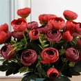 thumbnail image 6 of 9\-head Artificial Rose Bud Bouquet Simulation Rose Flower Decor Decoration Wedding Flower red, 6 of 9