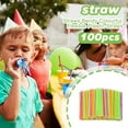 thumbnail image 5 of 100 Straws Bendy Colourful Flexible Plastic Birthday Wedding Party Drink I5F9, 5 of 5