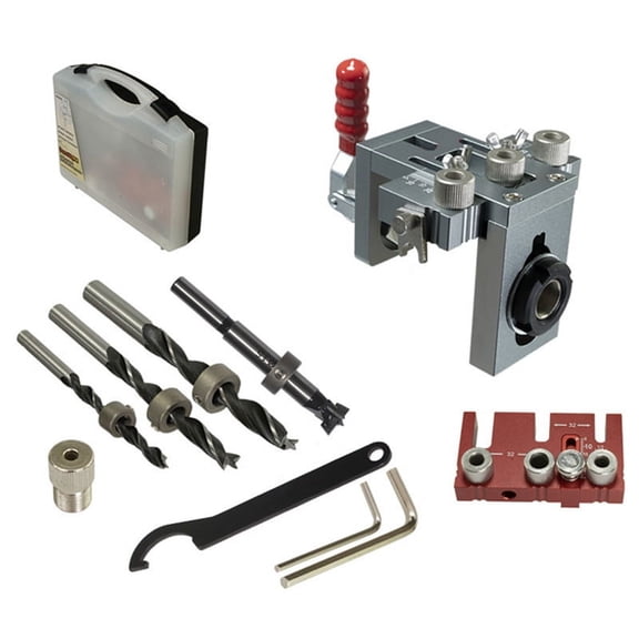 Woodworking Dowelling Jig Kit Adjustable 3In1 Wood Drilling DIY Tool