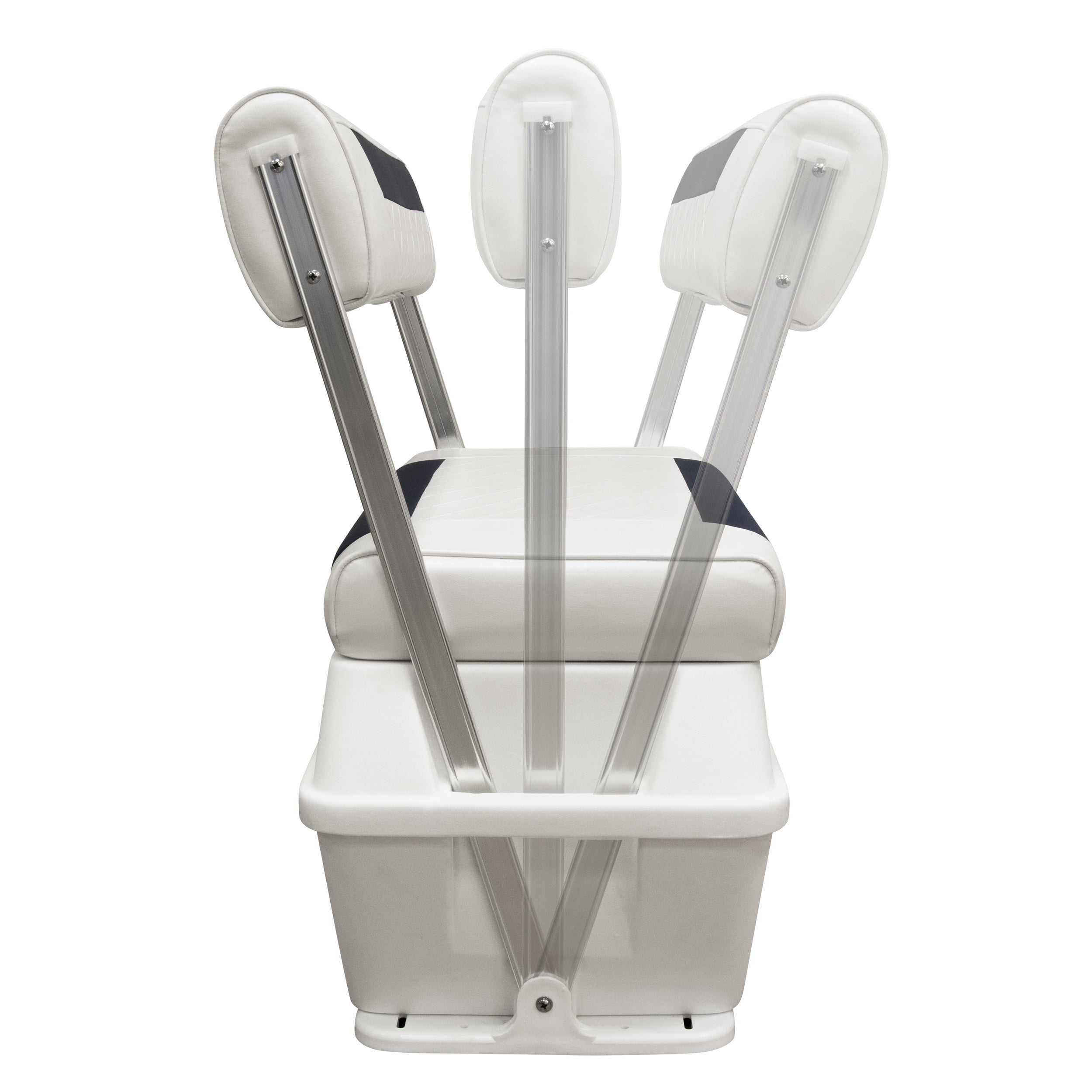 Wise DLX156-1904 DLX Pontoon Series 70 Quart Swingback Cooler Seat - White / Mariner Blue