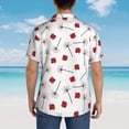 thumbnail image 4 of Susaid Ladybug With Dandelion Print Short Sleeve Shirts Button Down Casual Shirts Summer Beach Aloha Button Down Short Sleeve for Men ,XX-Large, 4 of 7