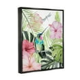 thumbnail image 3 of Stupell Industries Hummingbird Tropical Hibiscus Animals & Insects Painting Black Floater Framed Art Print Wall Art, 3 of 6