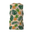 thumbnail image 3 of Easygdp Pineapples Palm Leaves Men's Mesh Basketball Jersey Quick Drying Sleeveless Shirts Fitted Muscle Tank Tops Sport Round Neck T-Shirt - Small, 3 of 9