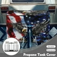 thumbnail image 3 of Yuyamidu Eagle Propane Tank Cover Double 20 lb Propane Tank Cover for RV Trailer, American Flag Cylinder Protective Covers for RV Trailer Camper, 3 of 8