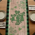 thumbnail image 5 of Table Runners 90 Inches Long Dress Scarves, St Patricks Day Farmhouse Coffee/Dining/Kitchen Table Runner for Living Room, Watercolor Dogs Green Shamrock Wood Grain 13x90 Inch, 5 of 9