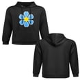 thumbnail image 2 of Sudadera con capucha y estampado floral azul, fresca y divertida, confeccionada en algodón agradable para la piel, estilo unisex., 2 of 5