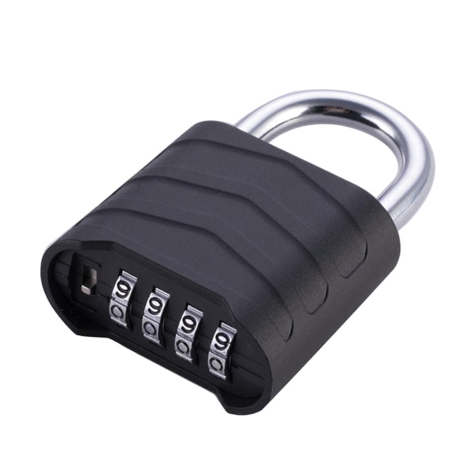 Candado de combinación con contraseña de 4 dígitos, candado de puerta resistente sin llave, candado combinado para gabinete, casillero de gimnasio al Negro