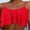 Red, variant on Women's Bikini Tops Padded High Neck Sports Bra Ruffle Swim Top Swim Tank Top Women