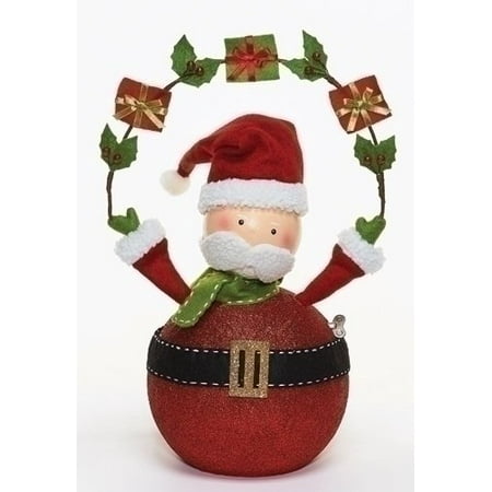 - Roman Twirl N Tune Action Musical Santa Figurine with Gifts and Fun Wind Up Key, 17-Inch