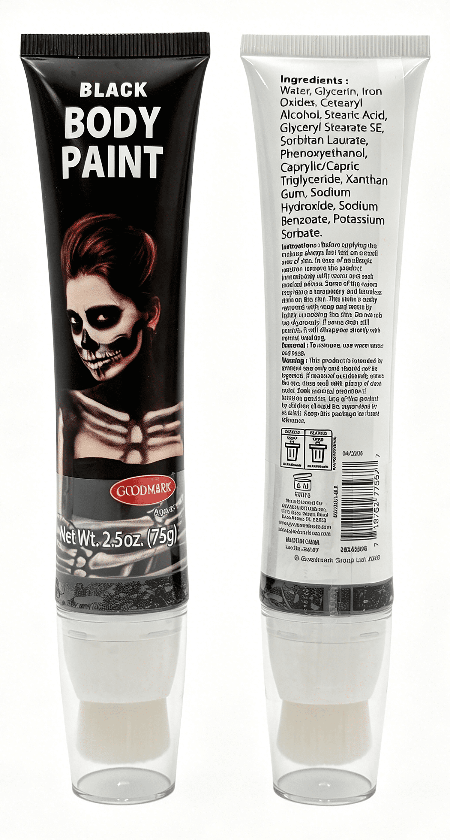 Black Body Paint, 2.5oz, Halloween Make-Up for Adults, by Goodmark