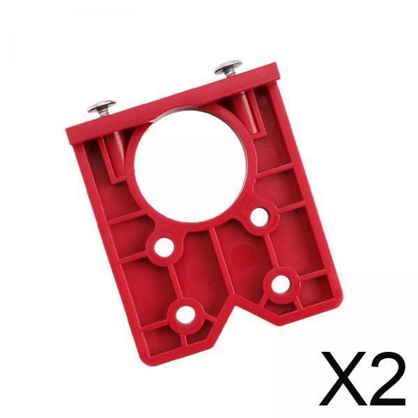 Plantilla De Perforación De Bisagras, Guía De Plantilla De Agujeros Para Muebles De Madera, Para Carpintería De Carpintero, 2x, Color Rojo
