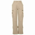 thumbnail image 3 of TTUHYWXI Womens Relaxed Fit Baggy Cargo Pants Y2K Teen Girls Trendy Low Waist Parachute Pants Wide Leg Trousers Hiking Pants (Khaki, XL), 3 of 3
