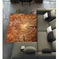 thumbnail image 1 of DEYOU Original Brown Tree Ring Wood Pattern Area Rugs 3 x 5ft Floor Carpet Mat for Living Dinning Room Bedroom Kitchen Hallway Office Decor, 1 of 6