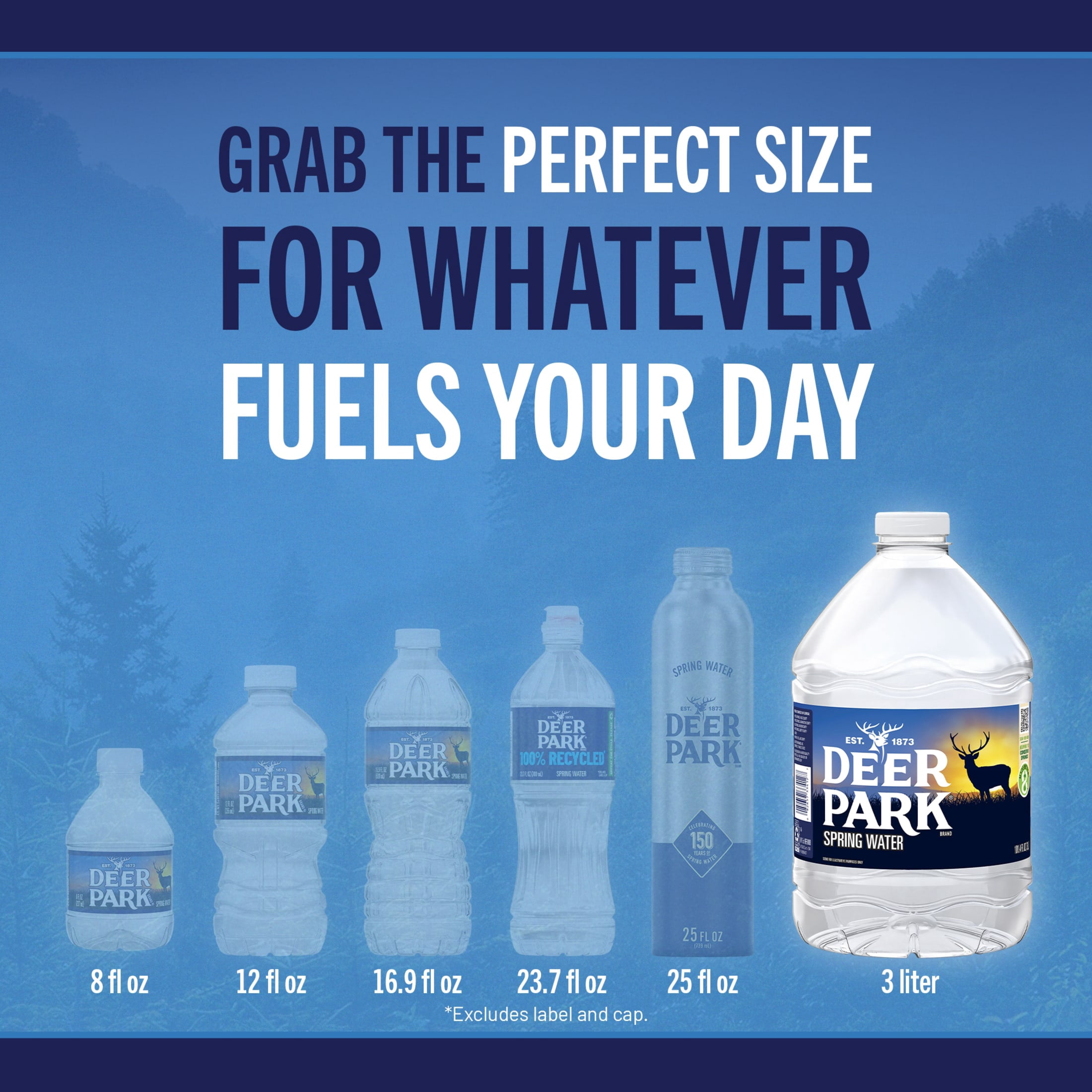 (6 pack) Deer Park Spring Water, 3 Liter, Single Plastic Jug