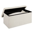 thumbnail image 4 of Seville Classics Cushioned Fabric Ottoman Hidden Storage Chest Footrest Chair, Padded Seat for Bedroom, Dorm, Loft, Living Room, Entryway, Hallway, White Boucle, 30" Bench, 4 of 8
