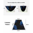thumbnail image 6 of Waterfall Valances for Windows, Blue Rose Kitchen Sheer Valance Curtains, Vintage Abstract Garden Flower Floral Black Rod Pocket Elegant Swag Valances for Living Room Bedroom, 47.2"x38.5", 1 Panel, 6 of 8
