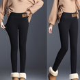 thumbnail image 3 of Gibobby Pantalones de invierno para mujeres Leggings casuales para mujer Capris térmicos de cintura alta elásticos de color sólido de invierno(Negro,M), 3 of 5