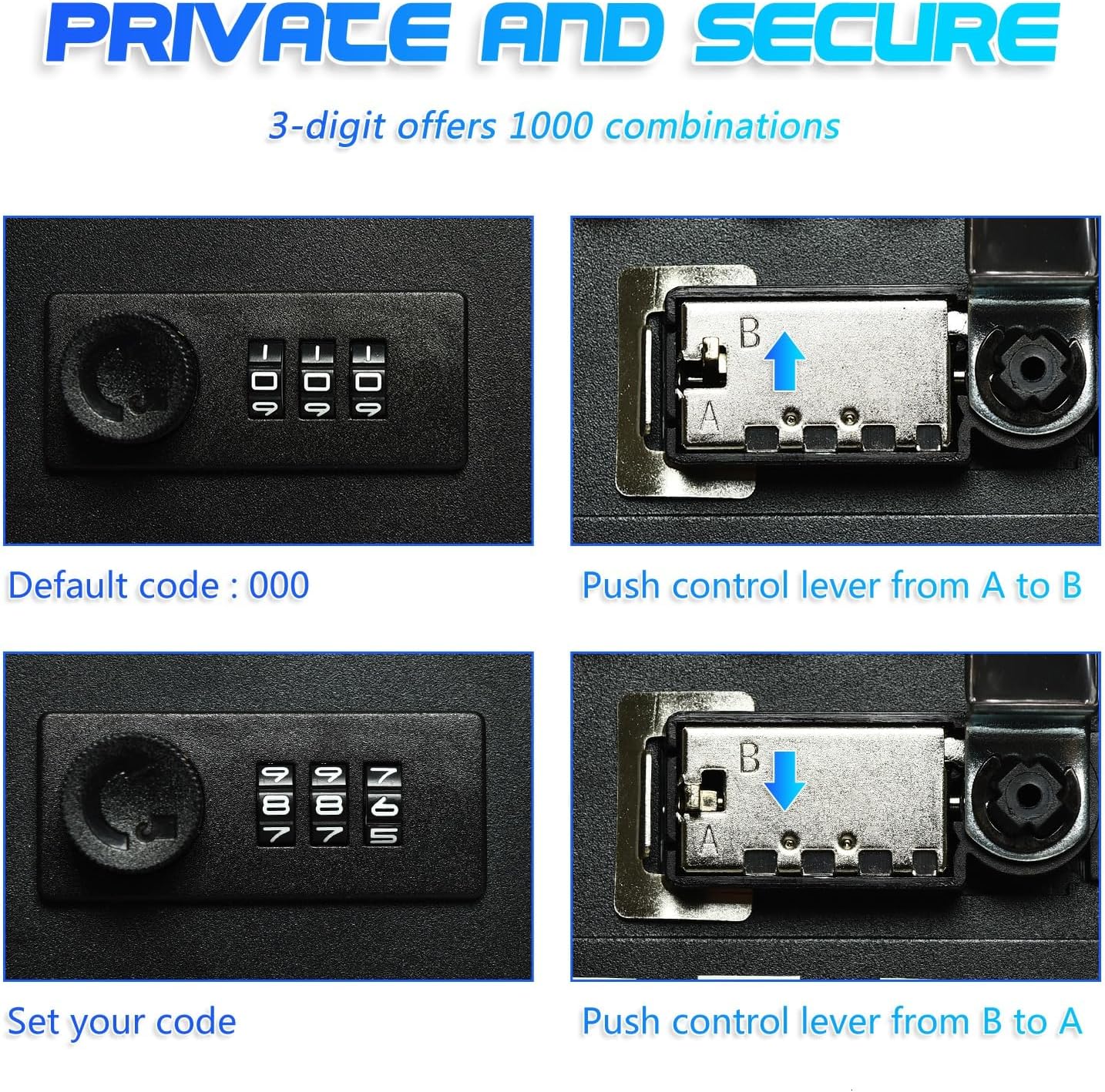 28 Key Cabinet Wall Mount, Steel Key Box Wall Mount with Code, Combination Lock Box with Code, Featuring Hooks and Tags