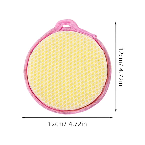 5pcs Double Sided Round Sponge Scouring Pad for Home Kitchen Dishwashing and Cleaning Random Color