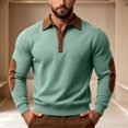 thumbnail image 4 of TOUMENY Men Sweater Button Down Long Sleeve Solid Collared Slim Tops Fall Winter Casual Vintage Fashion Pullover Mint Green XXXXL, 4 of 7