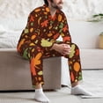 thumbnail image 7 of Susaid Autumn Leaves Print Men's Long Sleeve Pajama Set, Two-Piece Button-Down Loungewear PJs Set, Comfortable Sleepwear for Relaxation-XX-Large, 7 of 7