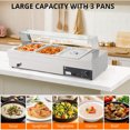 thumbnail image 6 of Garvee Commercial Food Warmer | 3 x 12QT | Steam Table | Buffet Server & Warmer | 304 Stainelss Steel | 1500W | Silver, 6 of 7