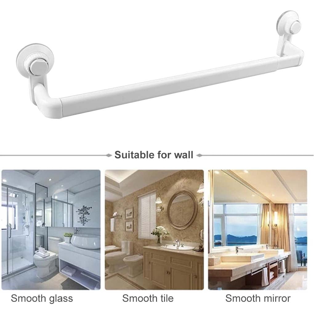 Towel Bar Wall Mount Suction Cup Towel Bar Adjustable Towel Rack Adjustable 20.47 to 32.28Inch Single Towel Bar Expandable Bathroom Towel Holder