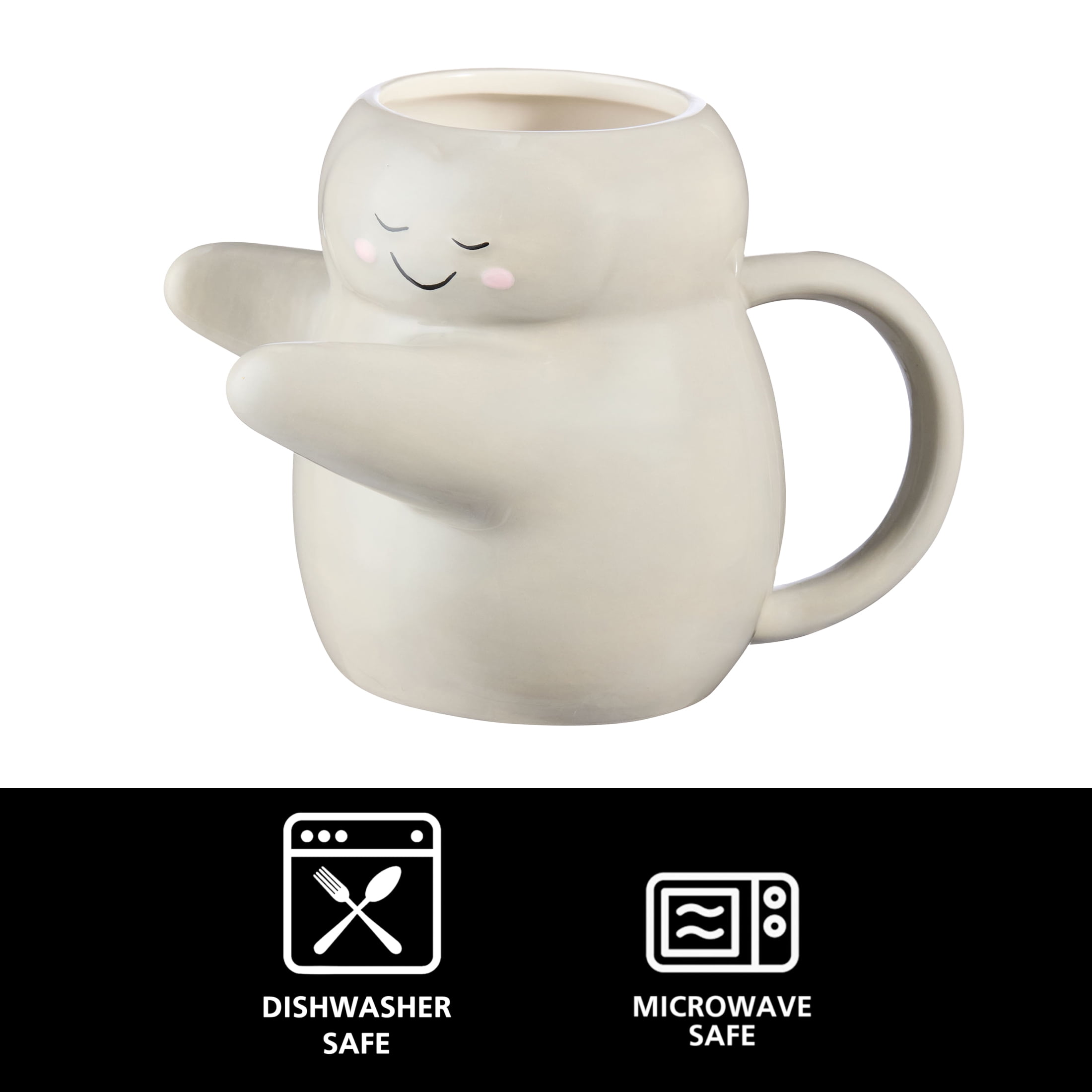 Mainstays 15.89 oz Gray Sculpted Hug Earthenware Mug