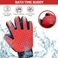 thumbnail image 4 of Yeblues Upgrade Pet Grooming Gloves, Grooming Gloves for Dogs, Dog Washing Gloves with High-Density Teeth, Cats, Rabbits & Horses with Hair, Efficient Pets Hair Remover Mittens 1 Pair (Red), 4 of 7