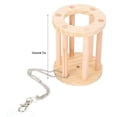 thumbnail image 5 of M Buder Natural Wooden Hamster Playground Suspended Chew Toy and Grass Basket for Chinchillas, Guinea Pigs (12 x 10 x 10 inches / 30.5 x 25.4 x 25.4 cm), 5 of 9