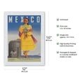 thumbnail image 2 of Mexico - Le Espera (Awaits You) - Direccion General de Turismo (Department of Tourism) - Vintage Travel Poster by German Horacio c.1953 - Japanese Unryu Rice Paper Art Print (Unframed) 12 x 16 in, 2 of 4