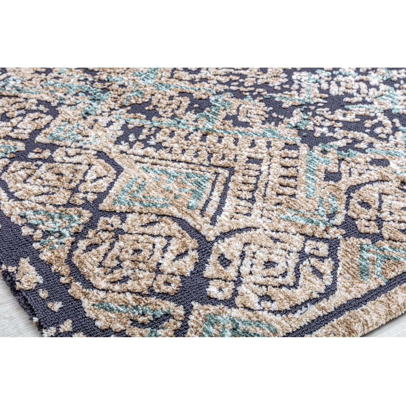 Rugs America GA15A Smoky Nights Abstract Vintage Navy Area Rug, 5’0”x7’0” Ideal for Living Room, Bedroom, Dining Room and More