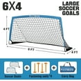 thumbnail image 5 of RUNBOW 6' x 4' Portable Kids Soccer Goal Foldable Soccer Net for Backyard Practice, 2 Pack, 5 of 8