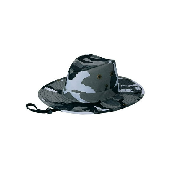 T/C TWILL CAMOUFLAGE HUNTING HAT W/SIDE SNAPS - City Large