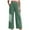 Green, variant on JWZUY Womens Solid Pleated Textures Knit Pant Ankle-Length Elastic High Waist Pant Wide-Leg Casual Relaxed Fit Pants Brown XXL
