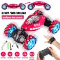 thumbnail image 4 of Gesture Sensing RC Stunt Car,2.4GHz 4WD Double Sided 360°Rotating Off Road Vehicle with Lights Music,RC Stunt Car Toys for Boys Girls,Rose Red, 4 of 8