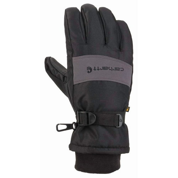 Carhartt Men's WP Waterproof Insulated Glove, Black/Grey, Medium