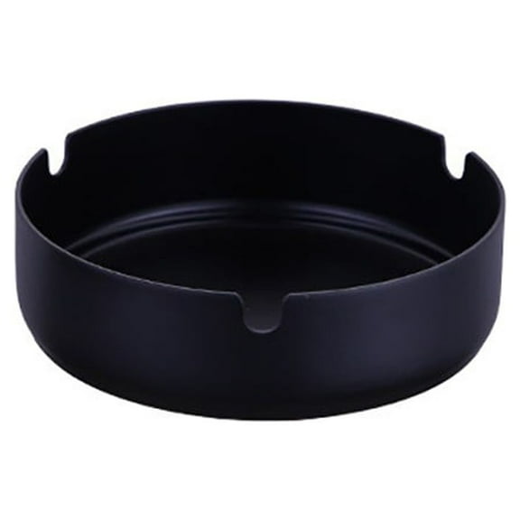 New! Aonity Large Black Stainless Steel Ashtray, Stainless Steel High Temperature Resistant Drop Resistant Round Design Ashtray