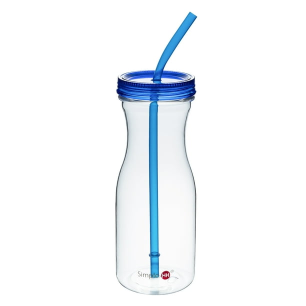 Tritan Water Bottle With Straw by Simple HH BPA Free Cold Drink Water Container Dishwasher