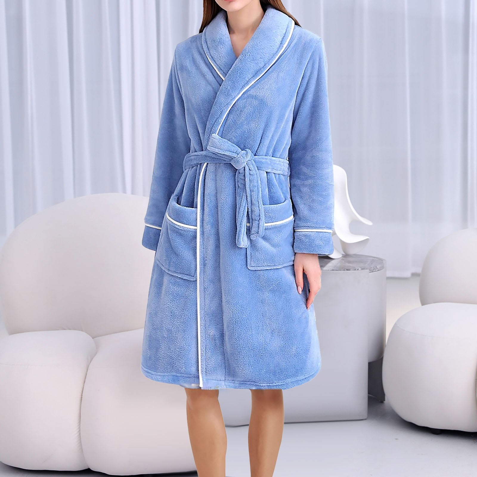 Hot6sl Soldes d'Été Robes, Peignoir Solide pour Femmes, Robe de