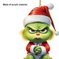 thumbnail image 2 of Adorno para árbol de Navidad Grinch con colgantes de monstruo verde divertidos y bonitos de 8cm para interiores, 2 of 5