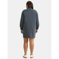 thumbnail image 3 of Terra & Sky Women's Plus Size Utility Sweatshirt Dress,Sizes 0X-5X, 3 of 4