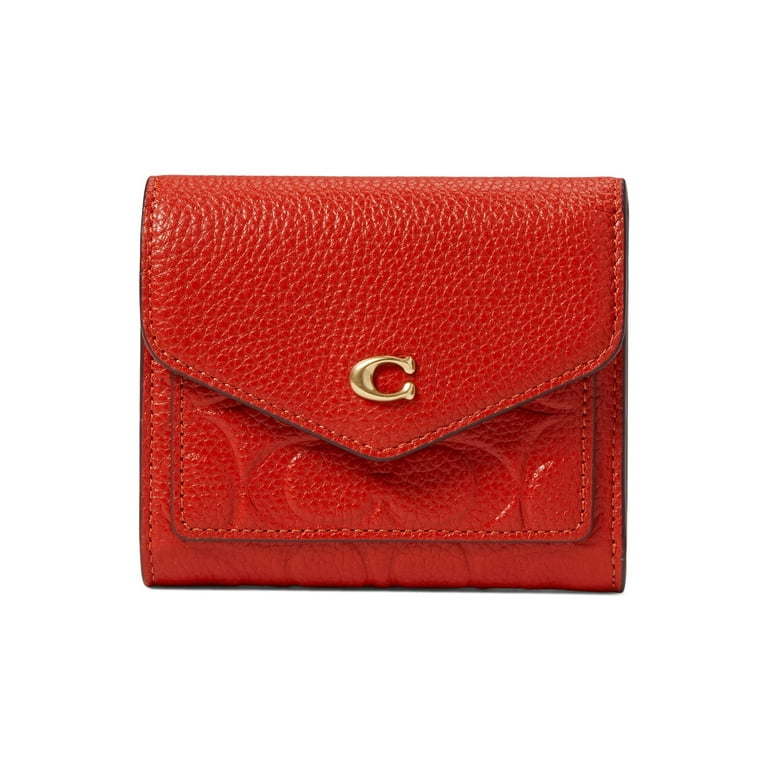 COACH Signature Leather Wyn Small Wallet Sport Red One Size