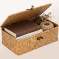 thumbnail image 1 of Cesta de Almacenamiento, Cestas de Almacenamiento de Pastos Marinos Naturales Caja de Tejida a Mano Multiusos Cestas Tejidas para Almacenamiento con Tapa Organizador Caja, 1 of 4