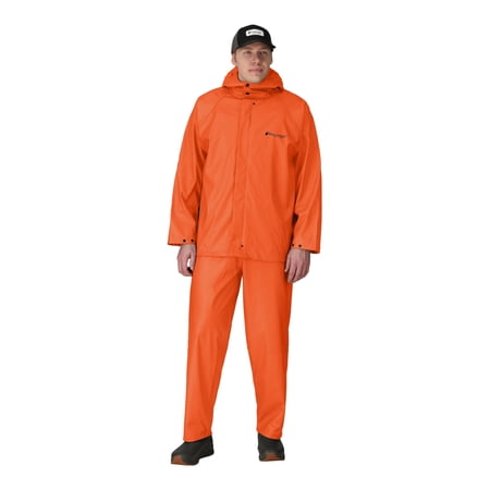Frogg Toggs Men's WayPoint Angler Jacket Waterproof Rain Gear with Full-Front Molded Zipper Orange Small